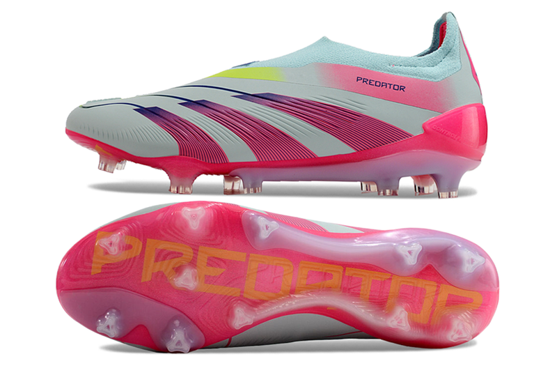 Adidas Predator Elite Laceless FG Stellar Icon - Almost Blue/Lucid Pink/Semi Solar Yellow