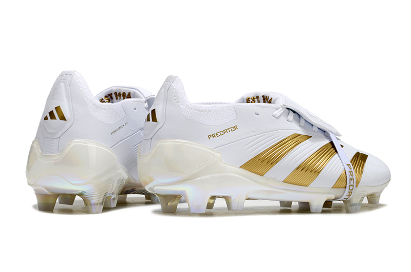 Adidas Predator Elite Fold - Over Tongue FG Day Spark - Blanc/ Doré/Blanc