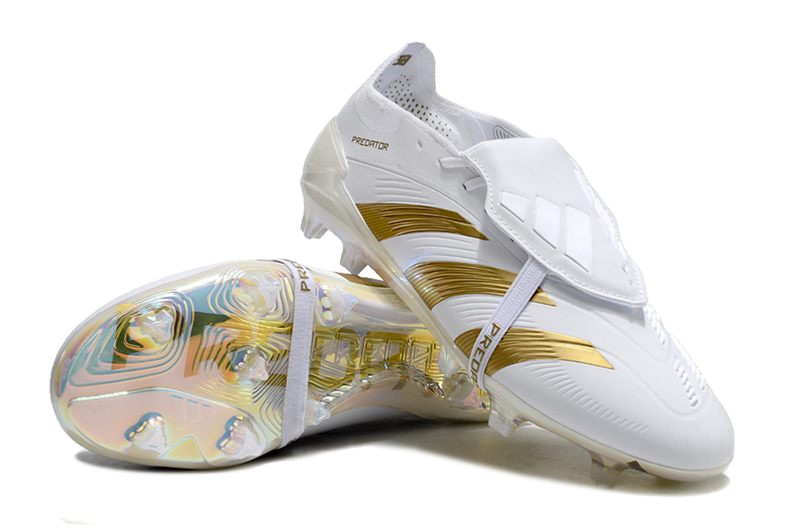 Adidas Predator Elite Fold - Over Tongue FG Day Spark - Blanc/ Doré/Blanc