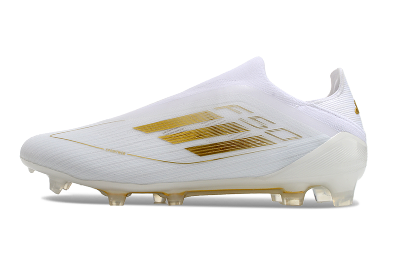 Adidas F50 Elite Laceless FG Day Spark- Blanc/Doré/Blanc