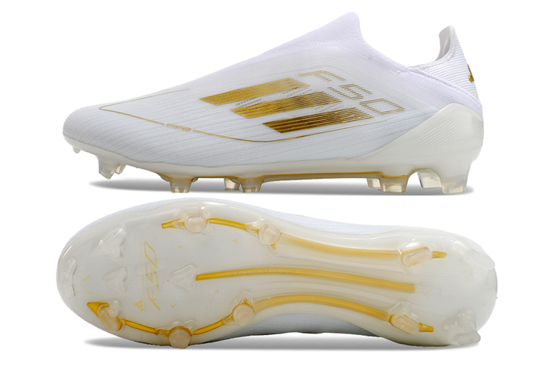 Adidas F50 Elite Laceless FG Day Spark- Blanc/Doré/Blanc