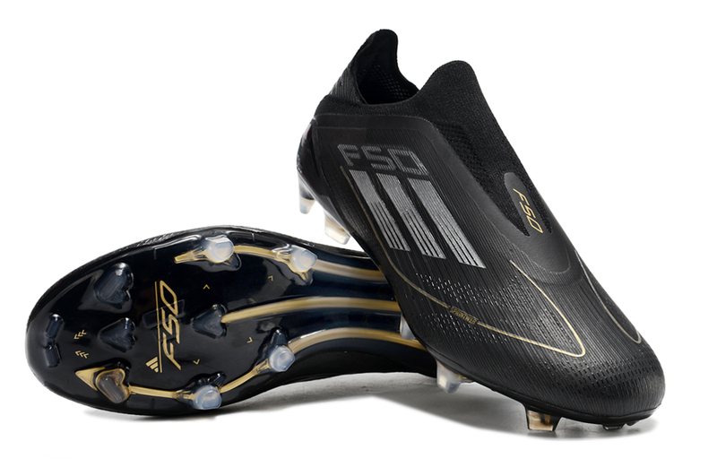 Adidas F50 Elite Laceless FG Dark Spark - Noir/Argenté/Doré