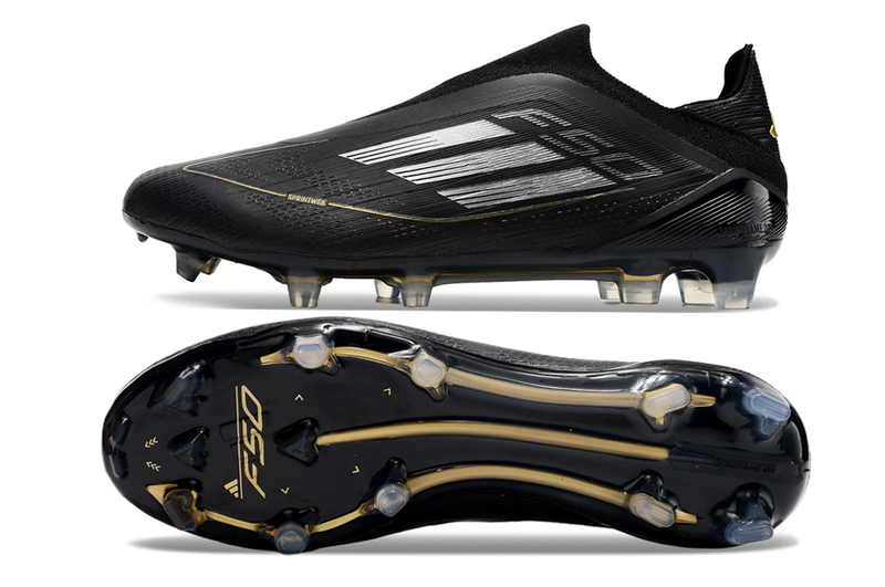 Adidas F50 Elite Laceless FG Dark Spark - Noir/Argenté/Doré