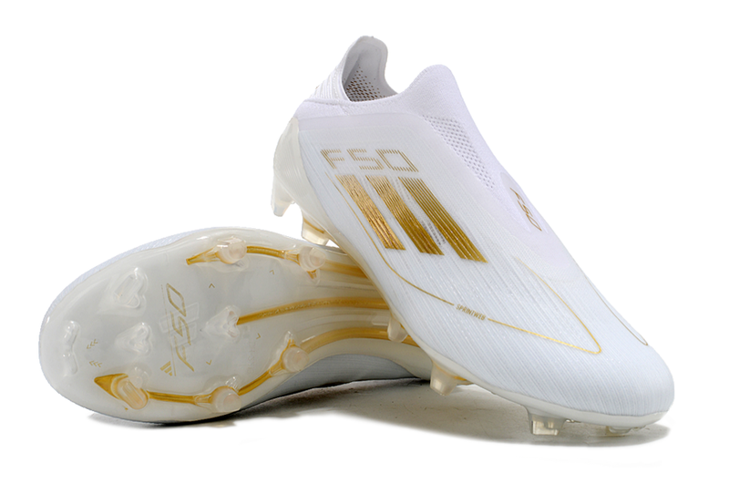 Adidas F50 Elite Laceless FG Day Spark- Blanc/Doré/Blanc